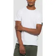 Replay Mens Basic Tee Shirt Jersey Raw Cut T-Shirt White