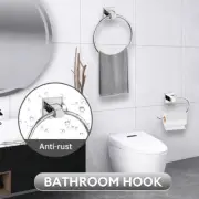 Polished Chrome Bathroom Hardware Set Towel Bar Ring Hook Paper Holder