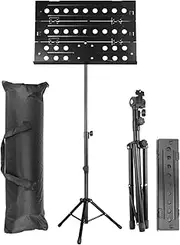 Foldable Music Stand, Adjustable Travel Metal Music Stand, Suitable For Home Church Concert School Orchestra Choir Travel Performance And Instrumentalists (Black)