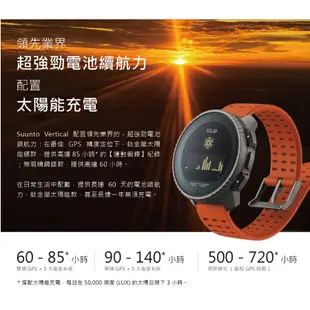 Suunto Vertical Titanium Solar Canyon峽谷橘 太陽能充電 運動手錶《台南悠活運動家》