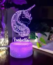 MAGICAL UNICORN Personalised 3D Night Light Kid Room Decor LED lamp Gift AU