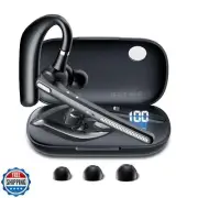 COTOE Bluetooth Headset V5.3, Wireless Earpiece with 500mAh Charging Case Han