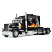 1:24 US Peterbilt Heavy Truck 389 Diecast Model Toy Car Sound Light Truck Model