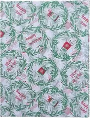Jwssor Christmas Tissue Paper,20sheets Green Floral Tissue Paper