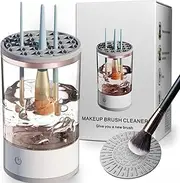Electric Makeup Brush Cleaner,Makeup Brush Cleaner Machine,Make up Brush Cleaner Cleanser Machine,Automatic Makeup Brush Cleaner, Ideal For Traveling And Makeup Lovers For Professionals (white)
