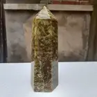 580g Natural Light Brown Crystal obelisk Quartz point tower Pyramid Wand Healing