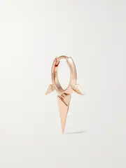 [MARIA TASH] MARIA TASH - Faceted Triple Long Spike 8mm 14-karat Rose Gold Single Hoop Earring - One size One size Gold
