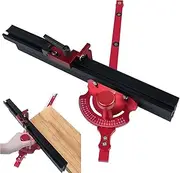 Miter Gauge Table Saw, Extension Fence System with 15.7" Miter Fence and Multifunctional Tenon Back, 60 Angle Adjustable, Miter Gauge for Table Saw, Fits Standard Miter Slot, T Track Angle Ruler