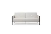 Design Square Designer Fabric Modern Luxury 3-Seater Sofa Bed Lounge - White