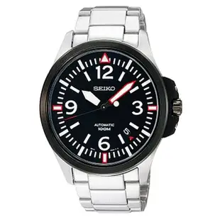 【SEIKO 精工】不鏽鋼錶帶霸氣型/機械男錶(SRP027K1)