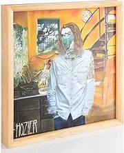 MÖNKE Vinyl Record Stand and Frame - Wall-Mounted or Tabletop - Display Your Now-Playing or Favorite Albums - This Elegant Vinyl Record Frame Will Fit Most Records (Pine)