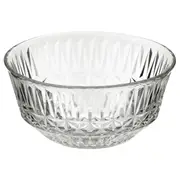 SÄLLSKAPLIG bowl, clear glass/patterned, 15 cm