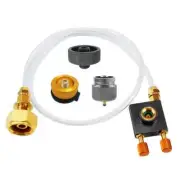 Outdoor Gas Stove Propane Refill Adapter Gas Charging with Pressure Relief Valve