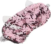 Mikinona Cute Glitter Eye Mask Unicorn Sequin Sleeping Eye Mask with Adjustable Strap Soft Sequin Eyeshade for Kids and Women for Travel Sleep Eye