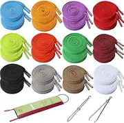 [CLESDF] Sweatshirt Drawstring Replacement - 24Pcs Premium Hoodies Drawstring in 12 Colors, Hoodie Strings with 3Pcs Drawstring Threader for Pants Shorts (48IN Long)