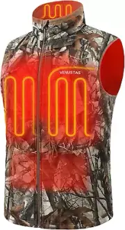 Heated Hunting Vest for Men, 20-Hour Runtime, Rechargeable Heated Camo Vest with