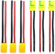 3 Pairs Amass XT90S XT90 Wire XT-90S XT 90 Plug Male and Female Connector 150mm 10AWG Silicon Wire for RC Lipo Battery FPV Racing Drone