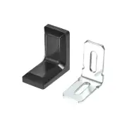28x18mm Cabinet Cupboard Shelf Corner Brace Plate Angle Bracket Black 10pcs