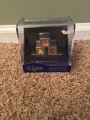 Elgin Quartz ABC Blocks Collectible Mini Clock