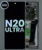 OEM Samsung Galaxy Note 20 Ultra 5G OLED Display Mystic White Frame Service Pack