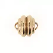 Rose Gold Plated Sterling Silver Ribbed Clasp-Magnetic Clasp Toggle Set (1 set)