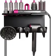 [Kainasch] Hair Dryer Holder for Dyson Airwrap, Magnetic Bracket Stand Storage Curling Iron Accessories Wall Mount Organizer with Screw/Adhesive, Non-Slip for Dyson Diffuser, Nozzle