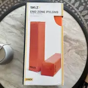 SKLZ Football End Zone Pylons 2-Pack Football Field Markers Weighted Base Orange