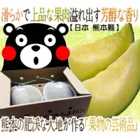 在飛比找Yahoo奇摩購物中心優惠-【天天果園】日本熊本縣溫室綠肉哈密瓜原裝2入禮盒(約4kg)