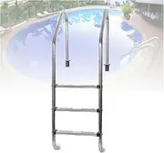 2/3-Step Pool Ladder, Stainless Steel Inground Steps Ladder,Preventing Slips Steps Ladder,for Swim Gym and in Groundc(3 Steps)