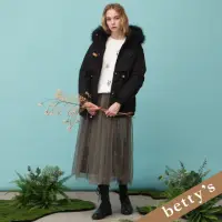 在飛比找momo購物網優惠-【betty’s 貝蒂思】腰鬆緊絨布長紗網裙(綠色)