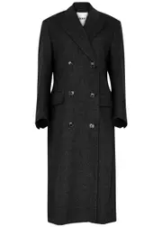 Day Birger ET Mikkelsen Bert Double-breasted Herringbone Wool Coat - Black - 40 (UK14 / L) 40 (UK14 / L)