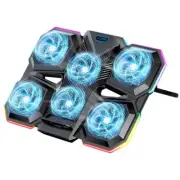 Quiet Cooling Pad Laptop Cooling Pad with 6 Cooling Fans 2 USB Port for Notebook