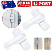 2Pcs Wardrobe Door Window Latch Flat Handle Sash T-shape Safety Swing Lock