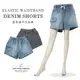 鬆緊腰牛仔短褲 中腰丹寧短褲 涼爽顯瘦短褲 Jean Shorts Denim(002-7225_7226)女sun-e