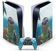 Official Barruf Sloth in Summer Art Mix Vinyl Faceplate Sticker Gaming Skin Decal Cover Compatible with Sony Playstation 5 PS5 Disc Edition Console & DualSense Controller