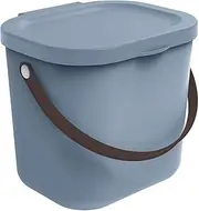 Rotho Babydesign Yuma Nappy Bin - Odour-Proof Nappy Container Made of Recycled Plastic, Hygienic & Environmentally Friendly - with Lid & Carry Handle, Blue