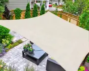 Sun Shade Sail Rectangle 12' X 16' UV Block Canopy for Patio Backyard Lawn Garde