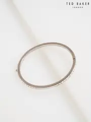 Ted Baker Silver Tone Claudia Narrow Crystal Hinged Bangle Bracelet (W86663) | $134