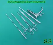 3 Lot Gynecological Exam Instrument 8 Surgical Obstetri DS-1224