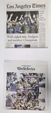LA Dodgers WS Champions LA Times Newspaper 11/1/24 & 11/4/24 Complete New