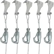 tunghey 5Pack Sturdy Picture Rail Hanging System, 66 lb (30 kg) Max Load Capacity, Adjustable Wire Hooks Kit, Cable with Loop, Frames Display kit (1.5M)