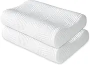 LAMB Height-Adjustable Memory Foam Pillow, Neck Support Pillow, Ergonomic Pillow, Anti-snoring Pillow with Removable Cover, Pack of 2