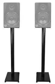 Pair Rockville RS37B 37" Steel Studio Monitor Recording Studio Stands in Black