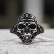 Biomechanical Skull 925 Sterling Silver Ring - Handmade Cyborg Gothic Ring