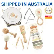 Baby Musical Instruments Wooden Toys, Neutral Colours, for Toddlers 3+ years