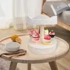 Turntable Cupcake Display Stand Sushi Tray for Wedding Birthday Bakery