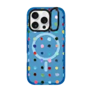 iPhone 16 Pro Impact Ring Stand Case MagSafe Compatible Infinite Polka Daubs