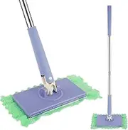 Microfiber 360° Rotating Flat Floor Mop - Wet Dry for Hardwood Floors - Compatible With Face Towels, Auto Cloth Changing - Mini Portable With Clip for Kitchen and Home