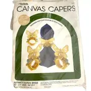 1983 Raffia Ribbon Leisure Arts Canvas Capers Kit Raffia Butterfly Napkin Rings