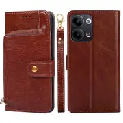 Zipper Pocket Phone Case for Oppo Reno9 Pro 5G/Reno9 5G,PU Leather Stand Wallet Cell Phone Cover
